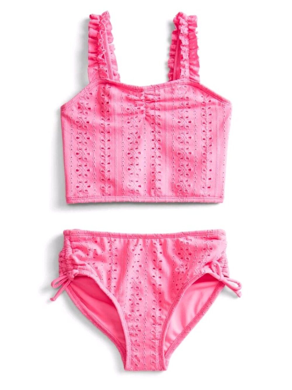 RUFFLE EYELET TANKINI - TWO PIECE SWIMSUIT